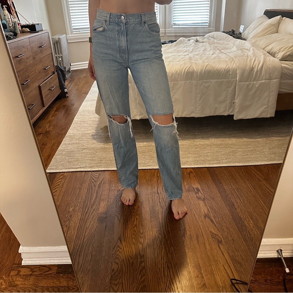 Reformation Relaxed Fit Ripped Boyfriend Jeans